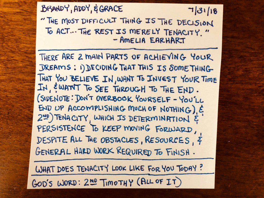 Decisiveness + Tenacity =&nbsp;Achievement