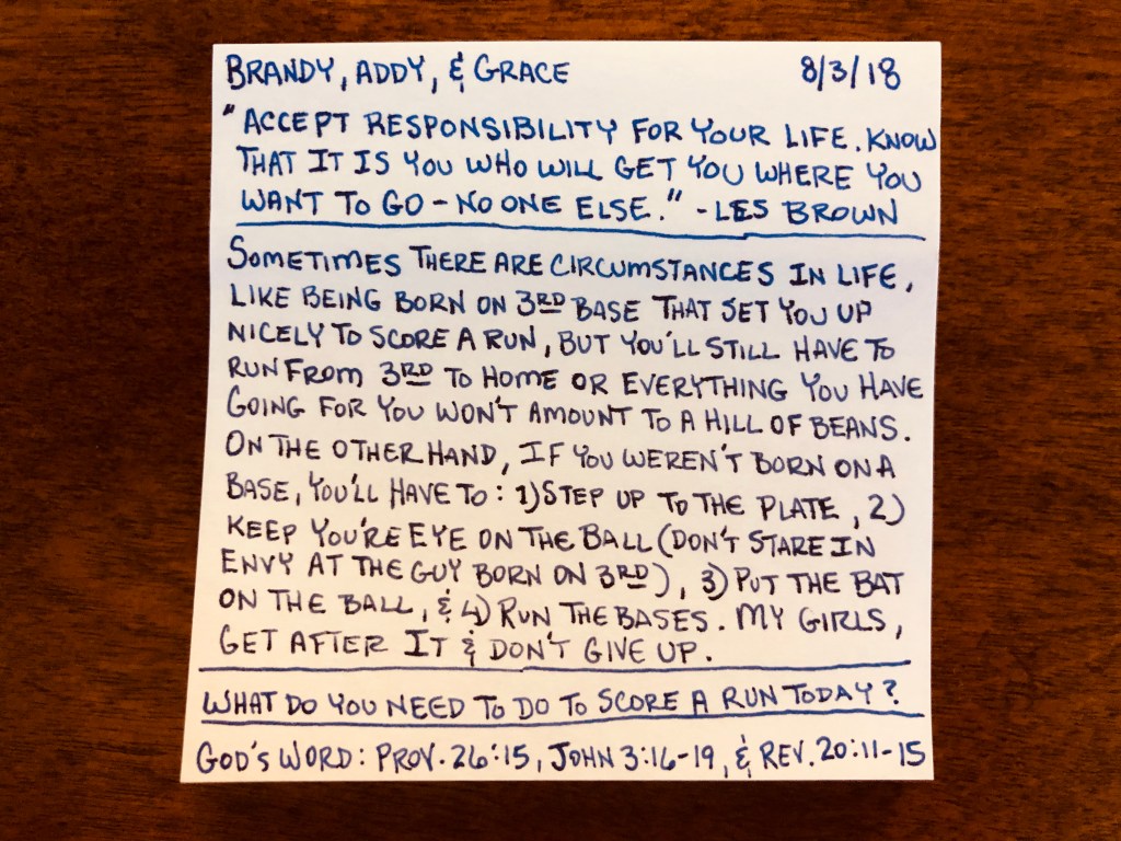 Accept Responsibility For Your Life