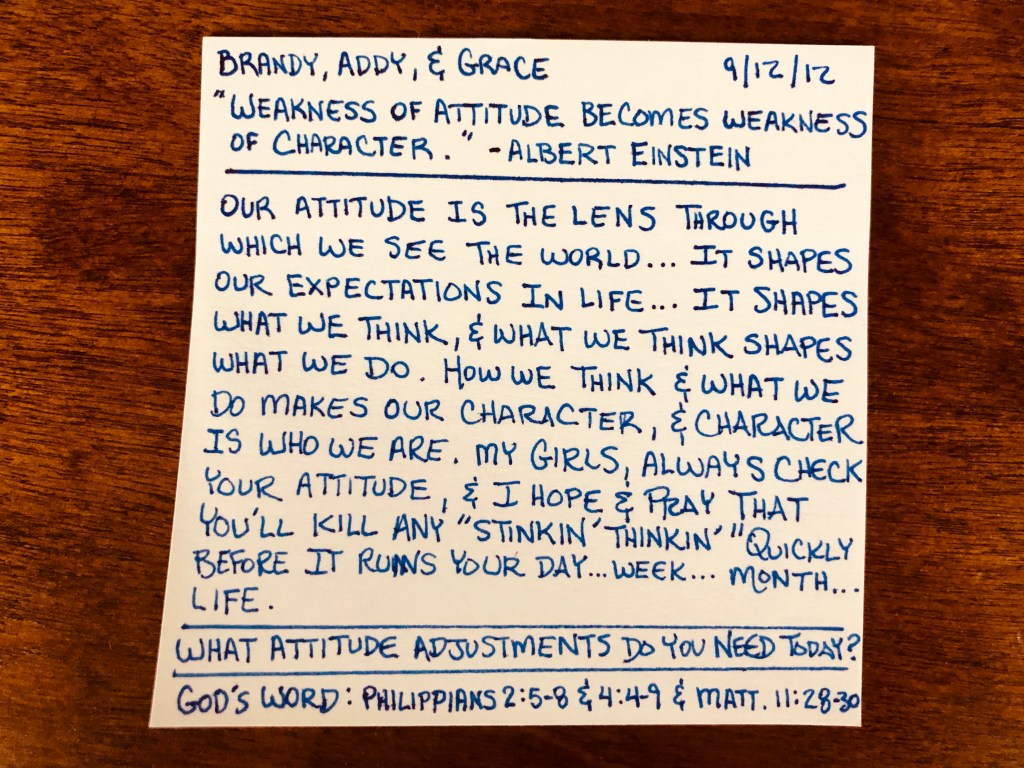 Weakness of Attitude Becomes Weakness of Character - Albert Einstein